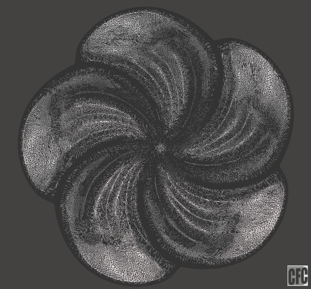 WoodCarving floral detail - 3d model for CNC - FlowerCFC15 3D print model_8