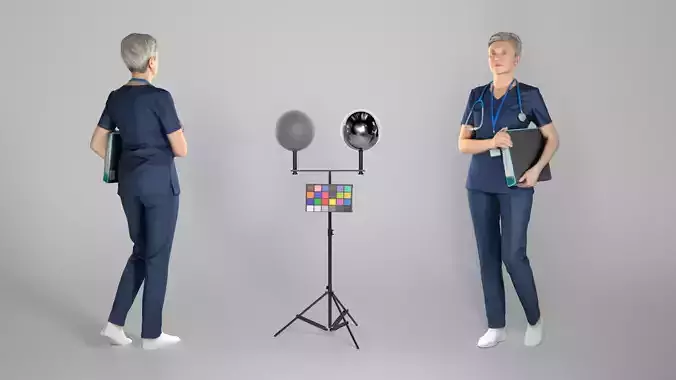 Adult surgical female doctor with a folder 172