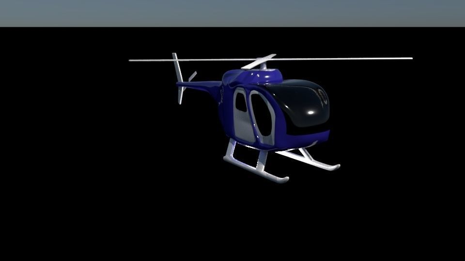 Helicopter flying in sky 3D model_1