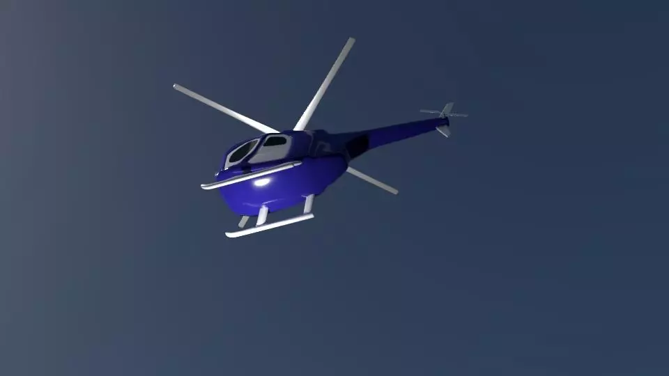 Helicopter flying in sky 3D model_0