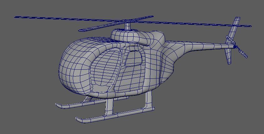 Helicopter flying in sky 3D model_5