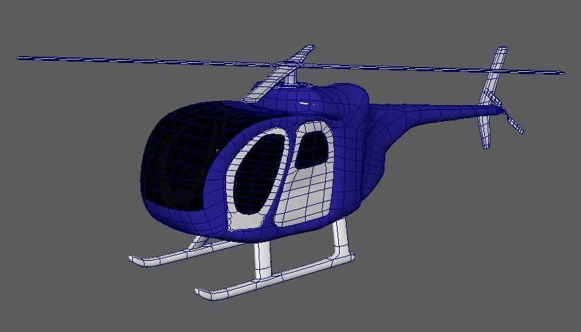Helicopter flying in sky 3D model_4