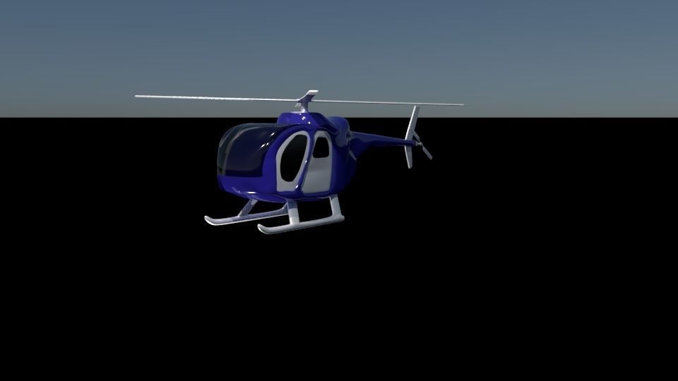 Helicopter flying in sky 3D model_2
