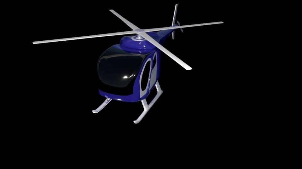 Helicopter flying in sky 3D model_3