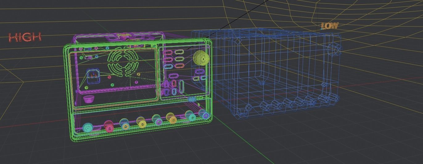 Programmable DC Power Supply Low-poly 3D model_1