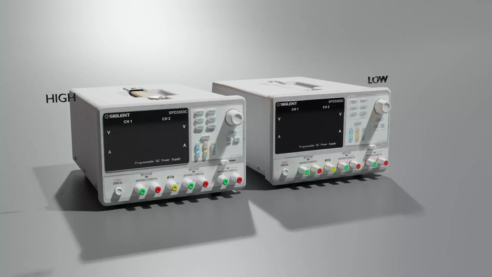 Programmable DC Power Supply Low-poly 3D model_0