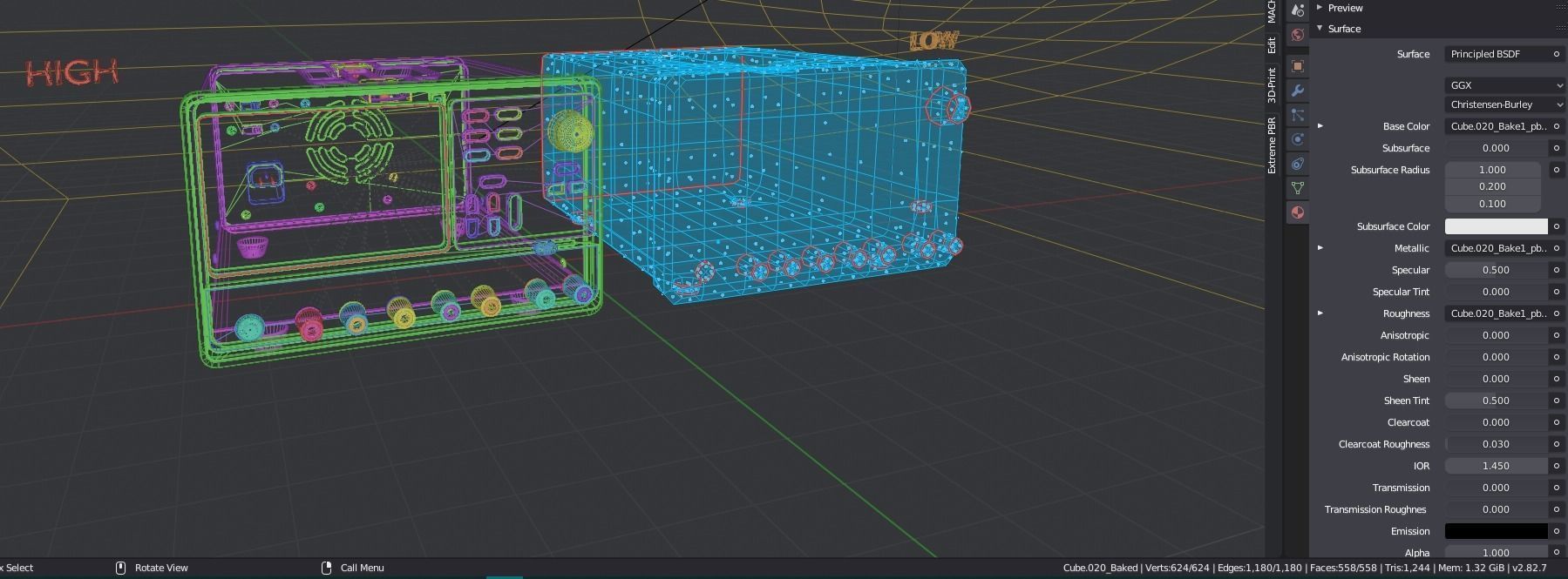Programmable DC Power Supply Low-poly 3D model_2