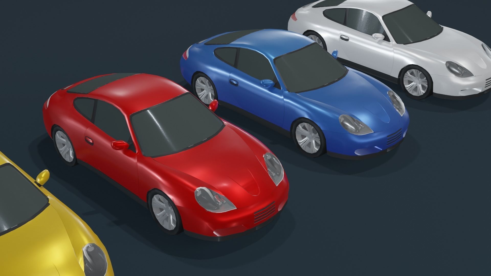 Coupe Car Generic Low-poly 3D model_9