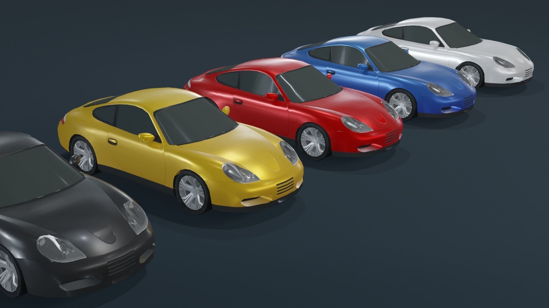 Coupe Car Generic Low-poly 3D model_16