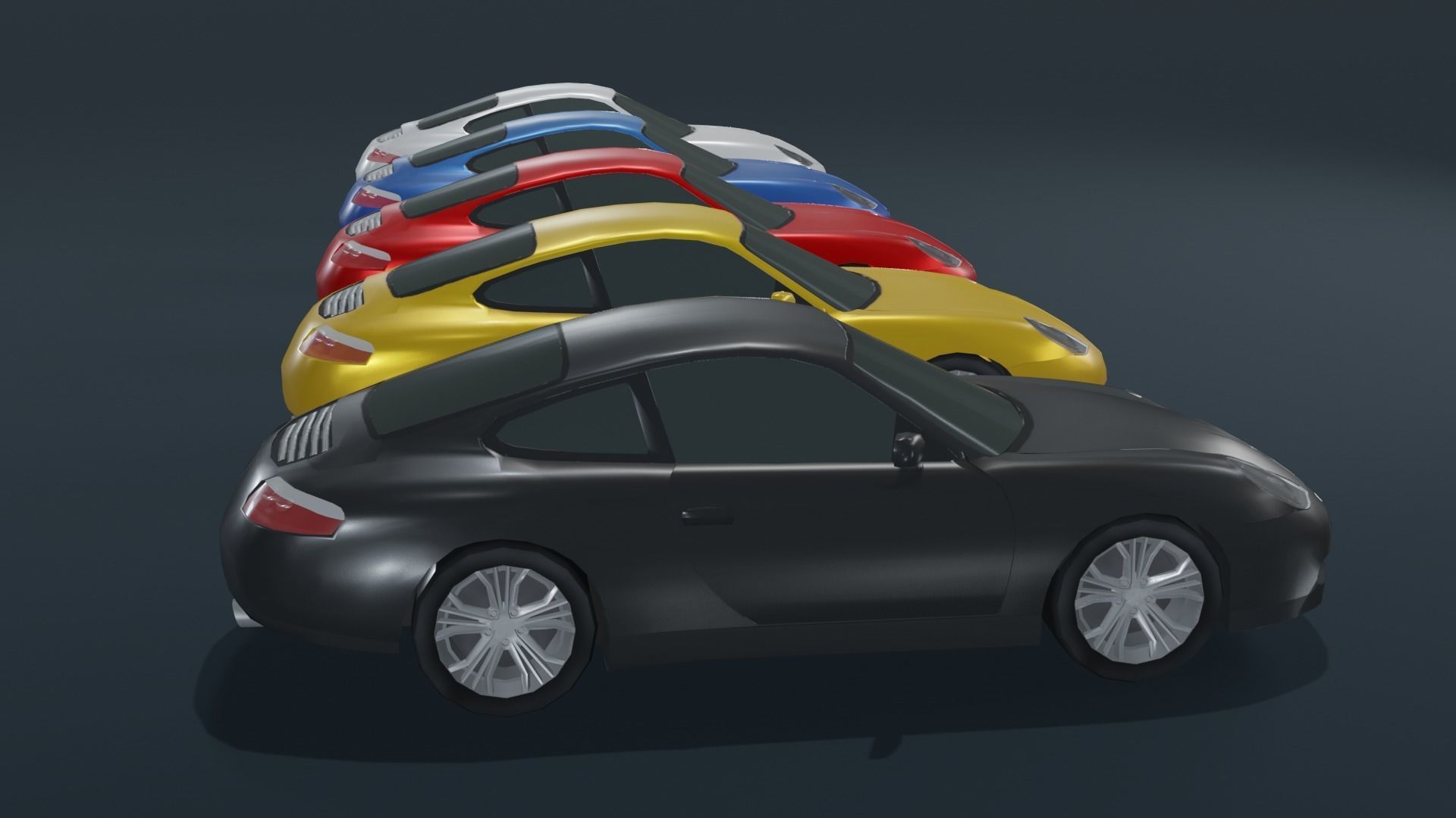 Coupe Car Generic Low-poly 3D model_11