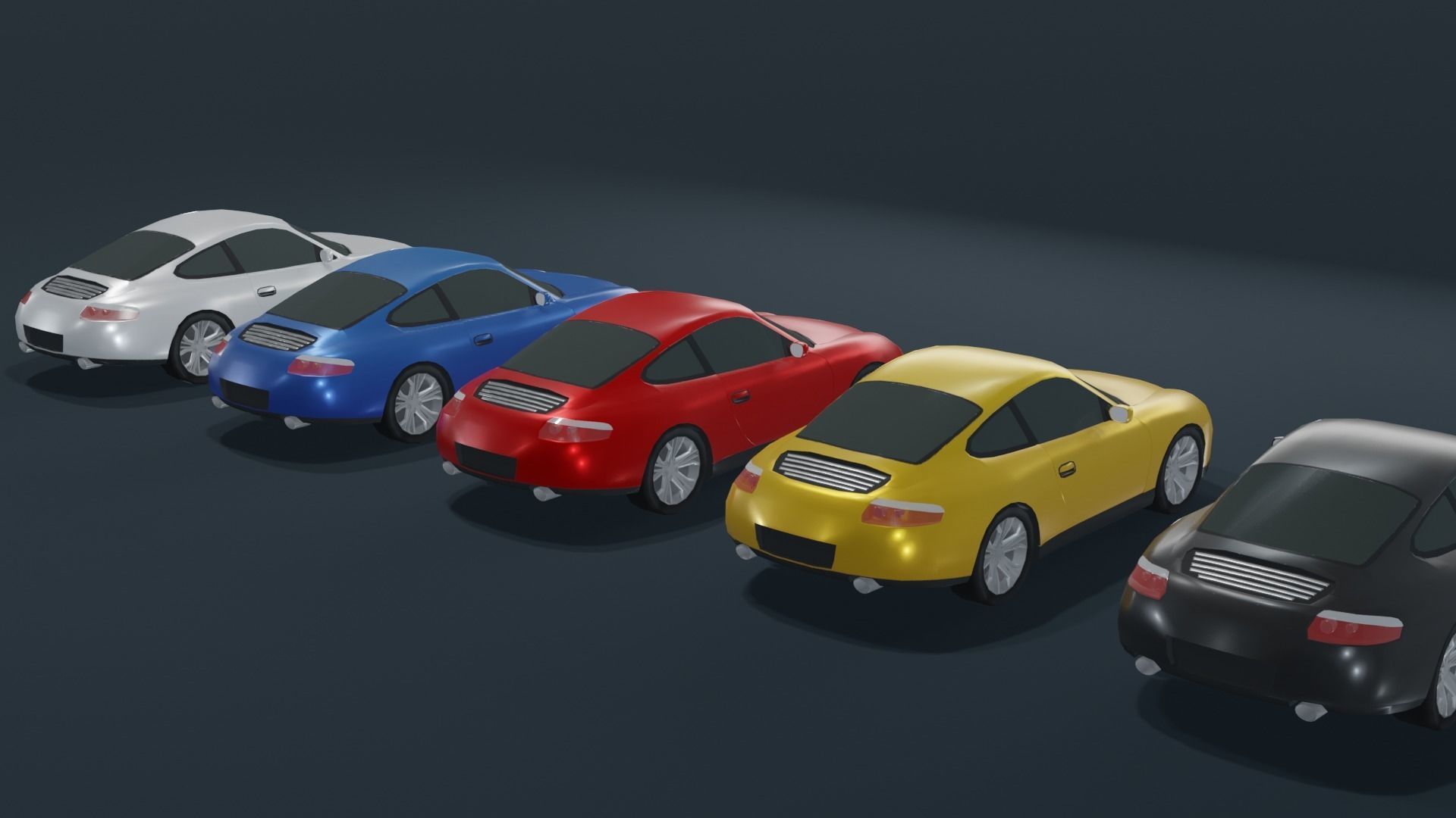 Coupe Car Generic Low-poly 3D model_7
