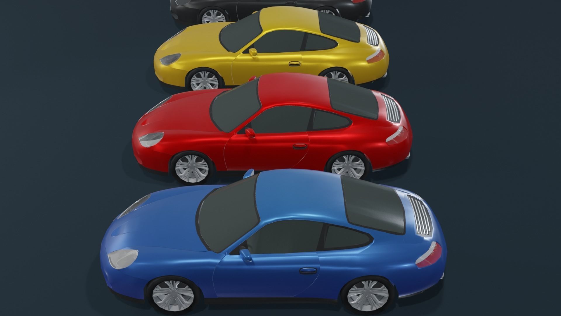 Coupe Car Generic Low-poly 3D model_6
