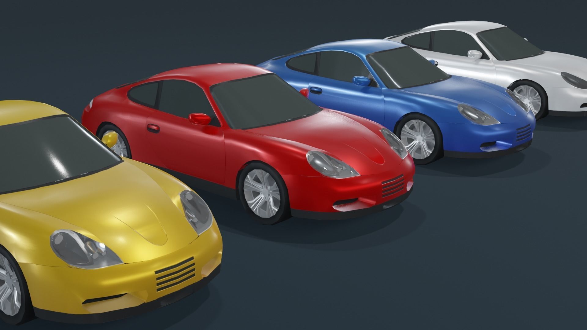 Coupe Car Generic Low-poly 3D model_5