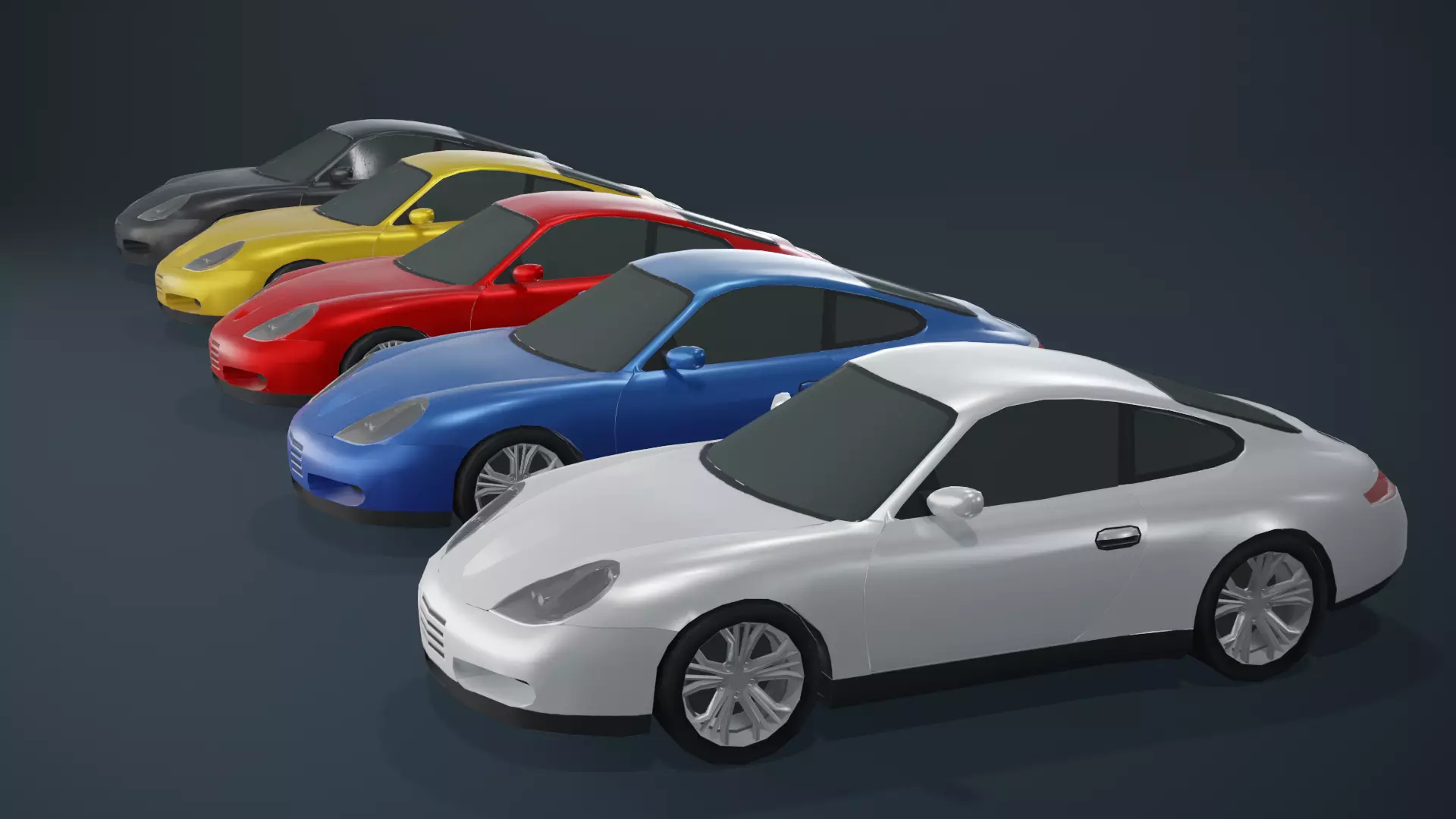 Coupe Car Generic Low-poly 3D model_0