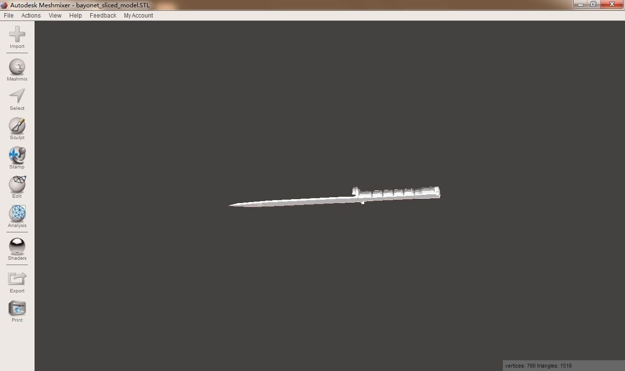 Bayonet 3D print model_3