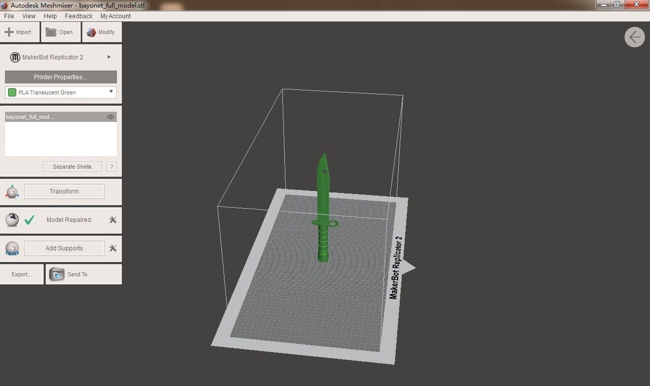 Bayonet 3D print model_2