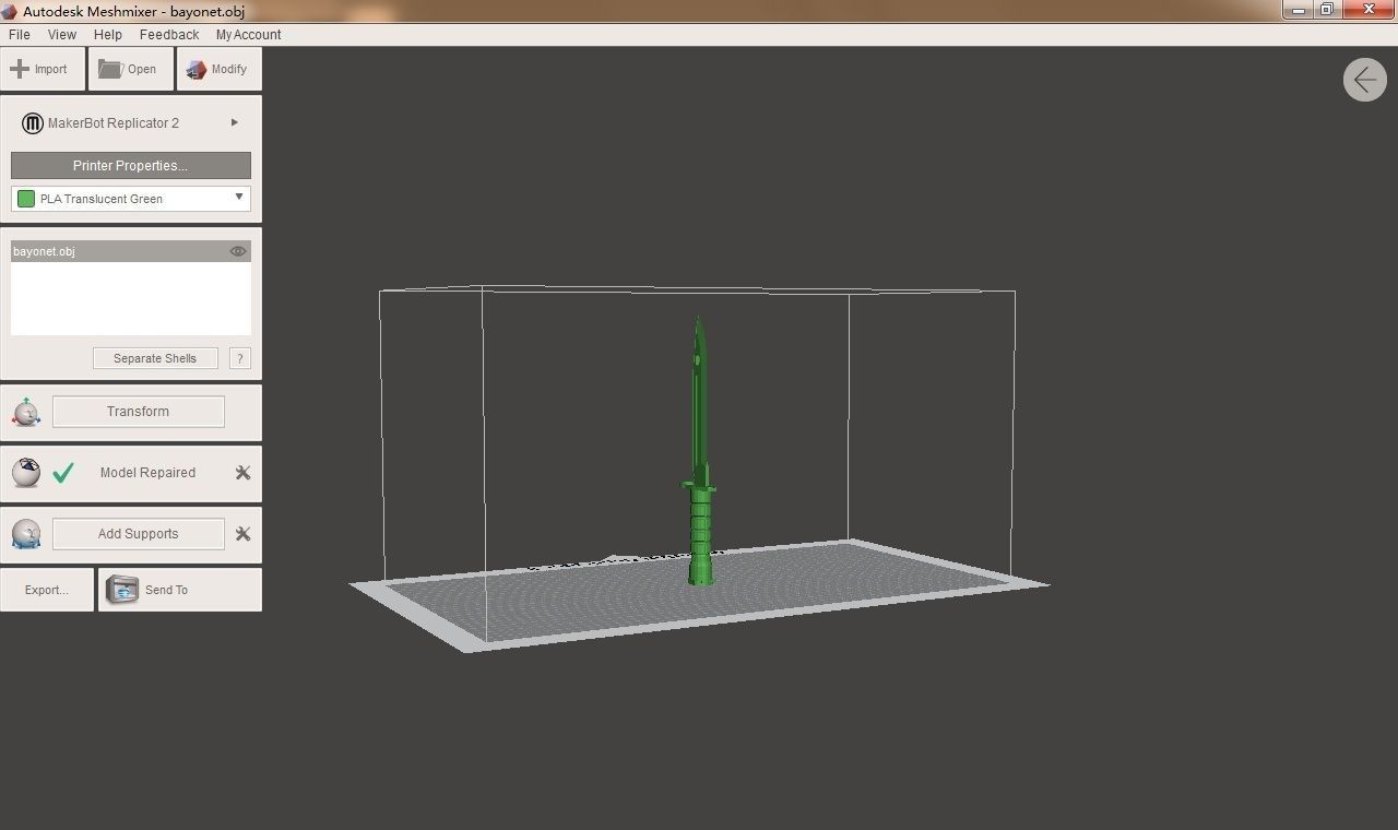 Bayonet 3D print model_4