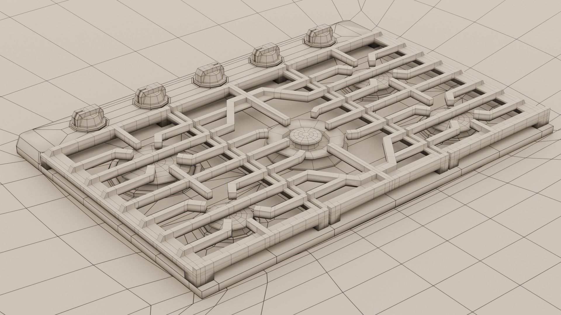 PBR model of gas hob aluminium finish Low-poly 3D model_7