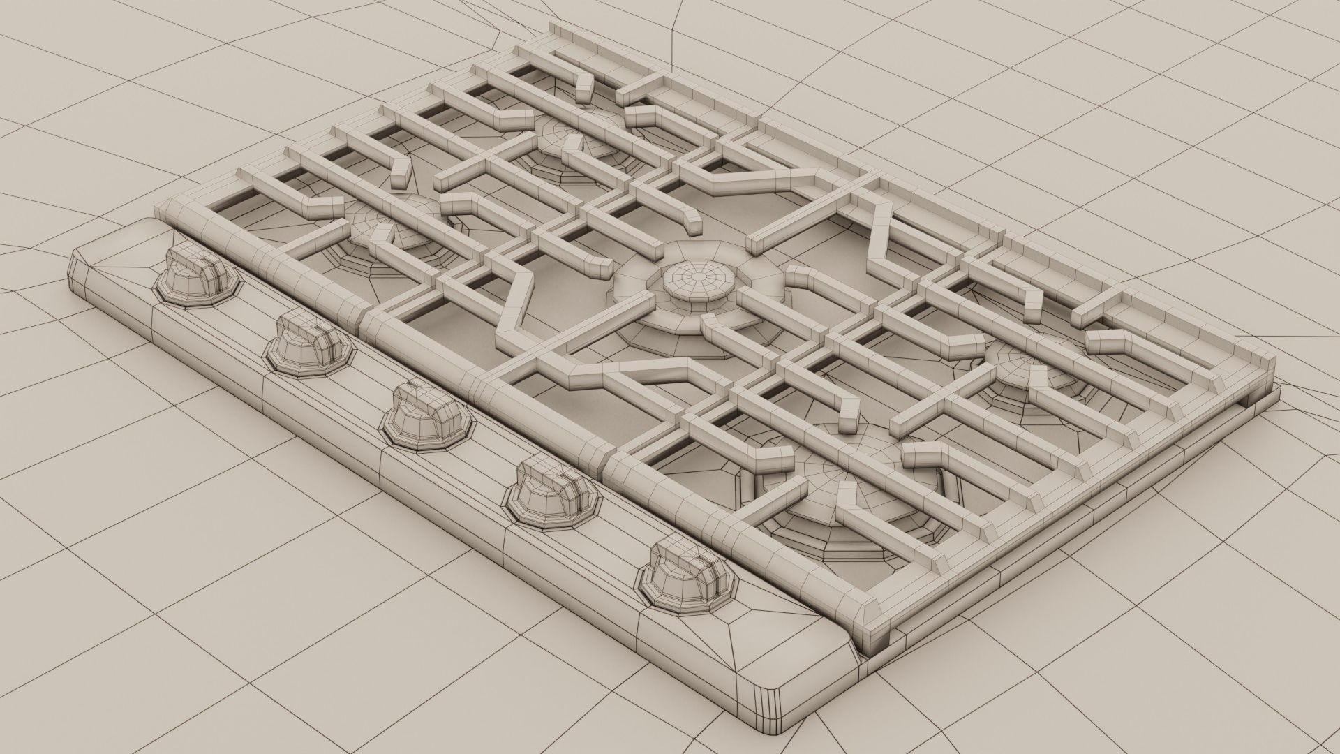 PBR model of gas hob aluminium finish Low-poly 3D model_8