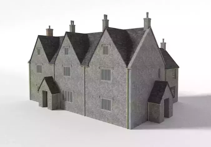 british uk cotswold stone house mansion Low-poly 3D model