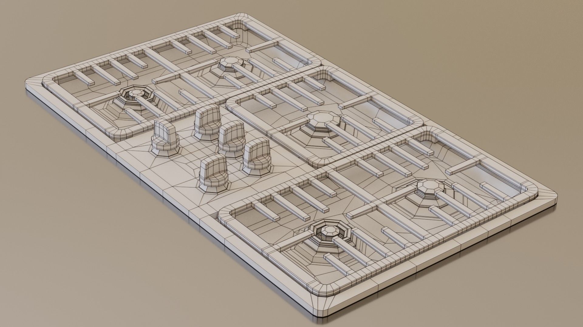 PBR model of gas hob2 aluminium finish Low-poly 3D model_8