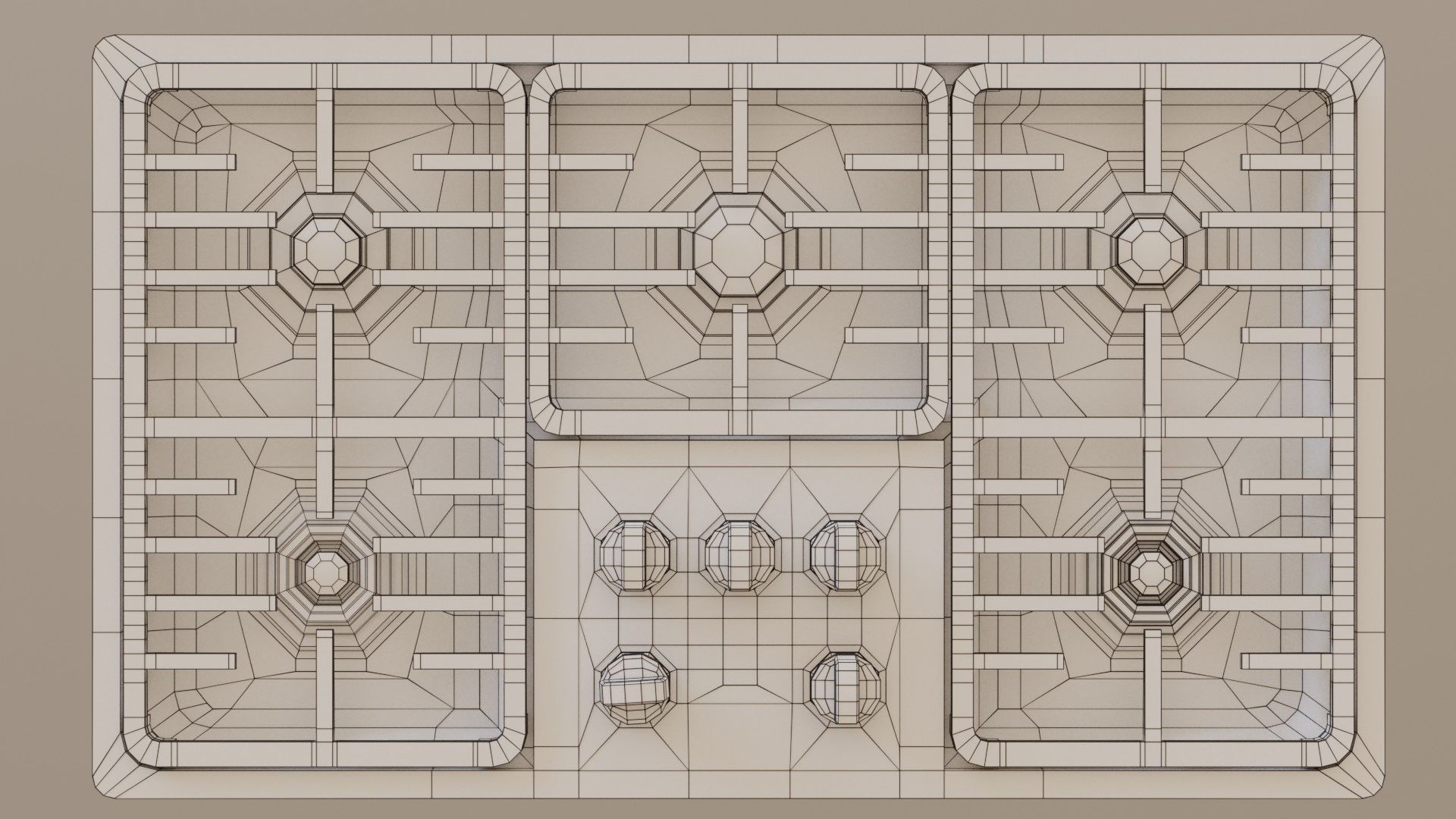 PBR model of gas hob2 aluminium finish Low-poly 3D model_12