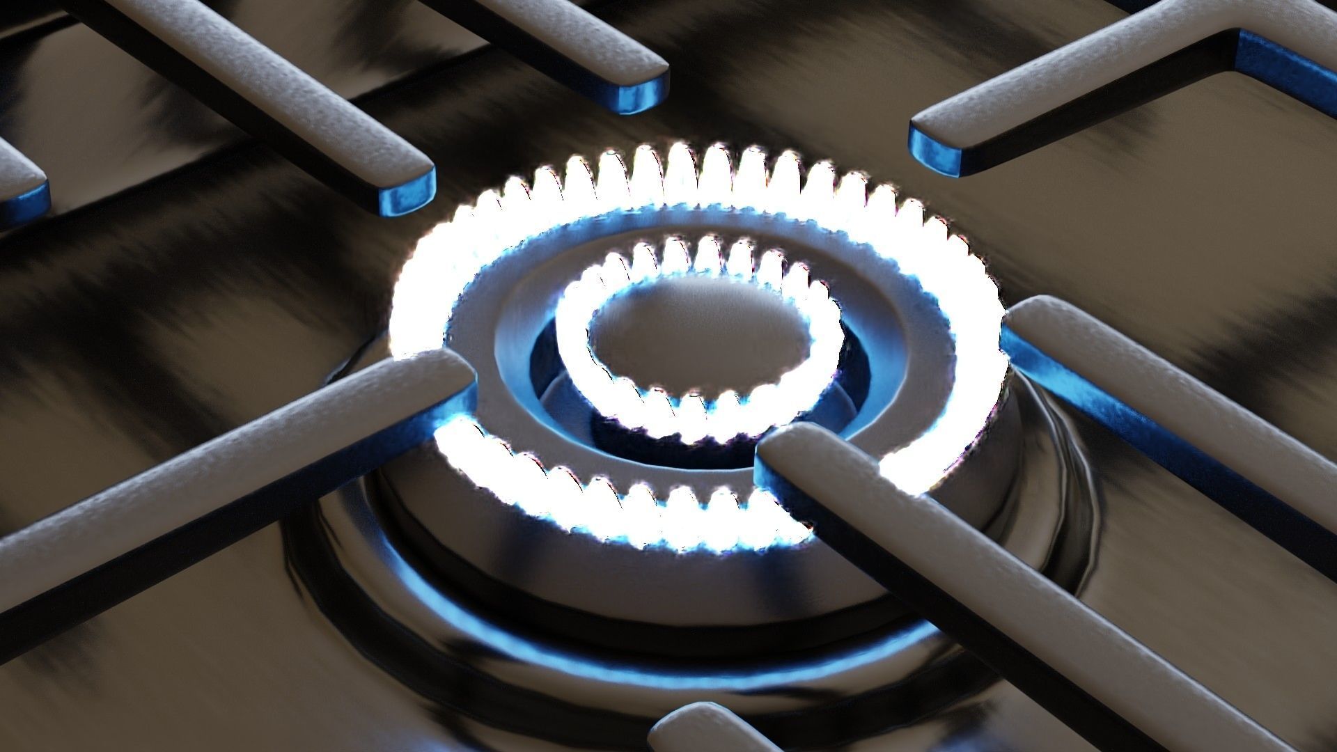 PBR model of gas hob2 black finish Low-poly 3D model_5