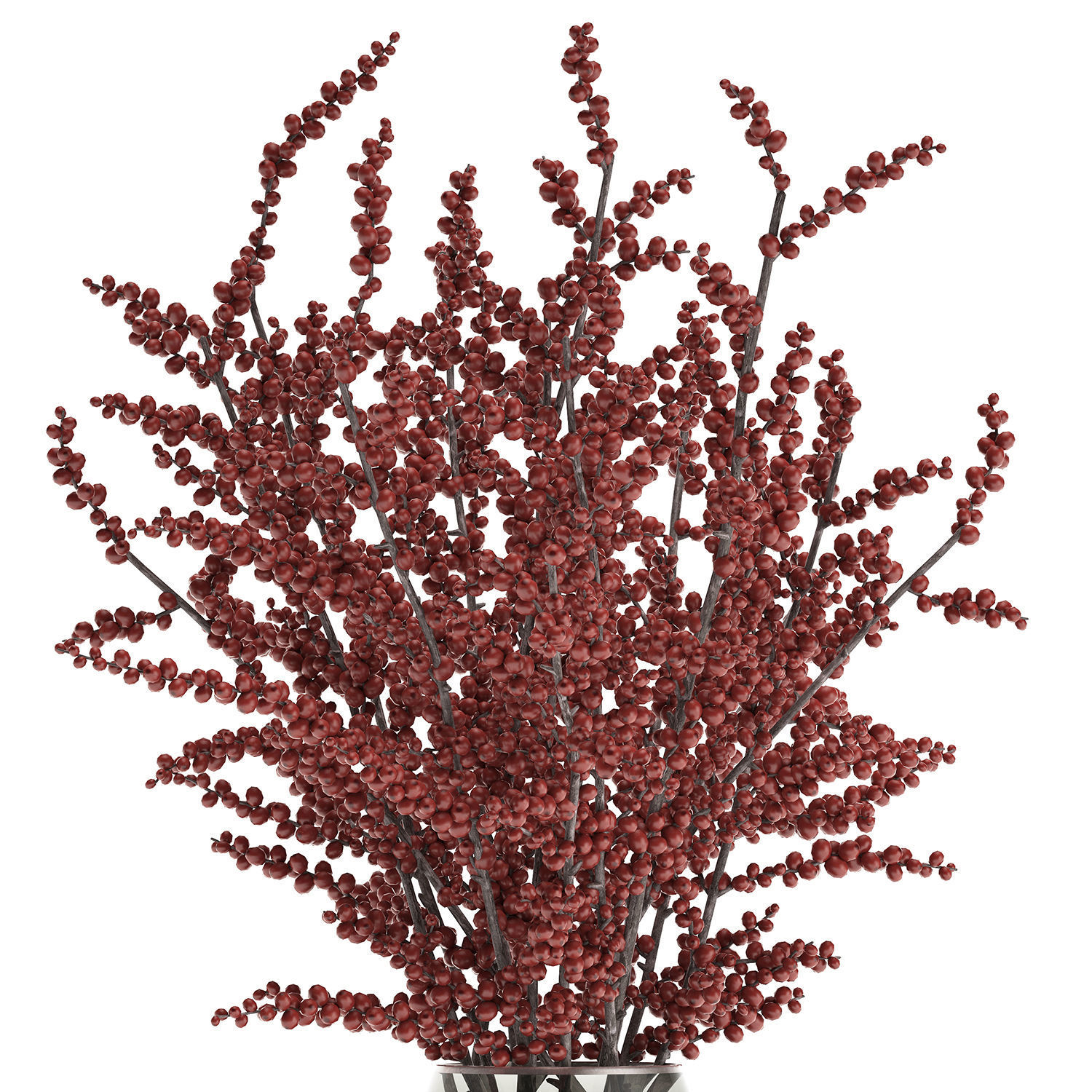 Bouquet of branches with red berries in a vase 99 3D model_1