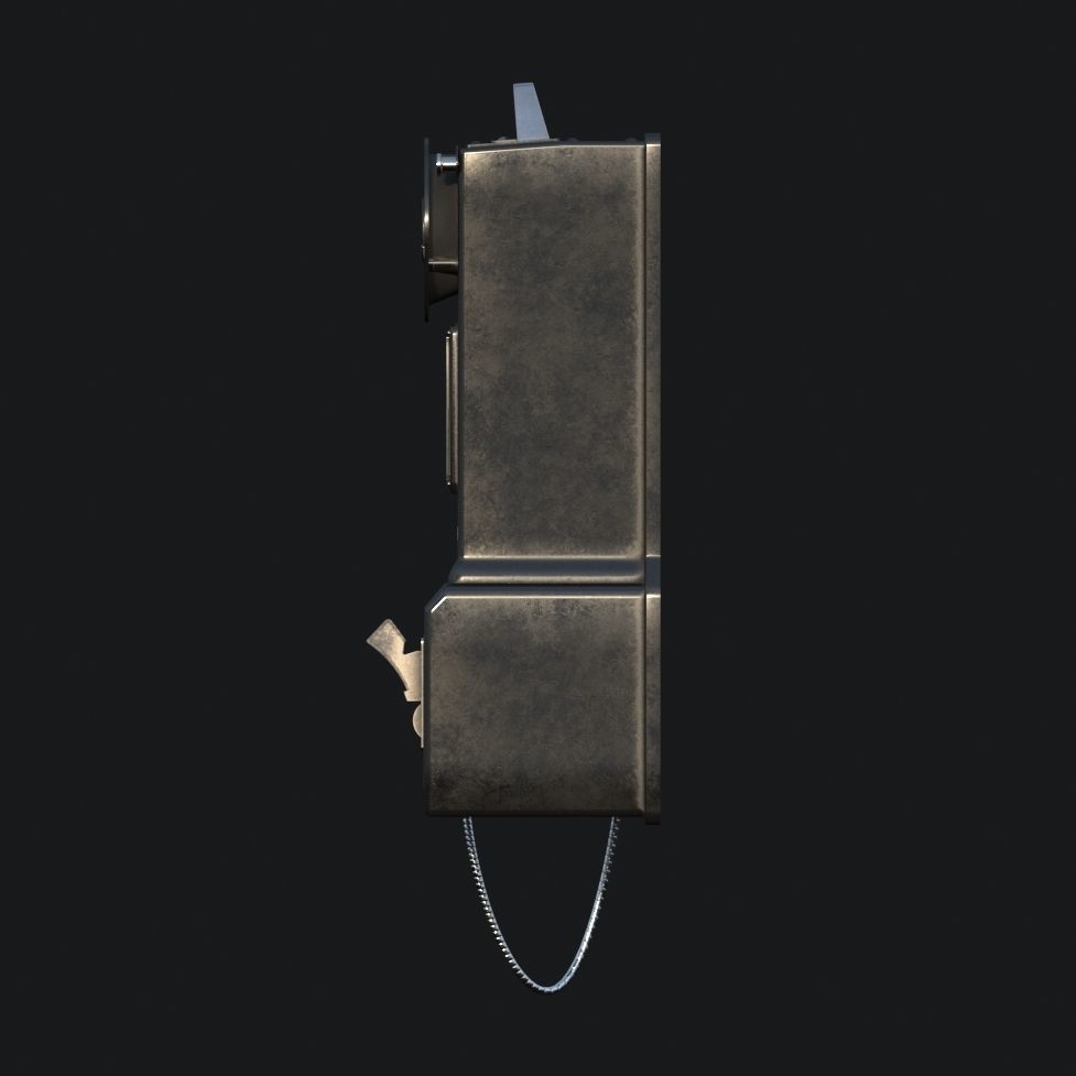 Western Electric 3-slot Payphone 1957 PBR  Low-poly 3D model_15