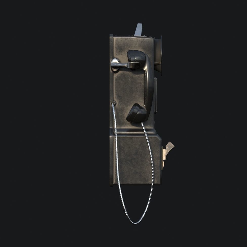 Western Electric 3-slot Payphone 1957 PBR  Low-poly 3D model_14