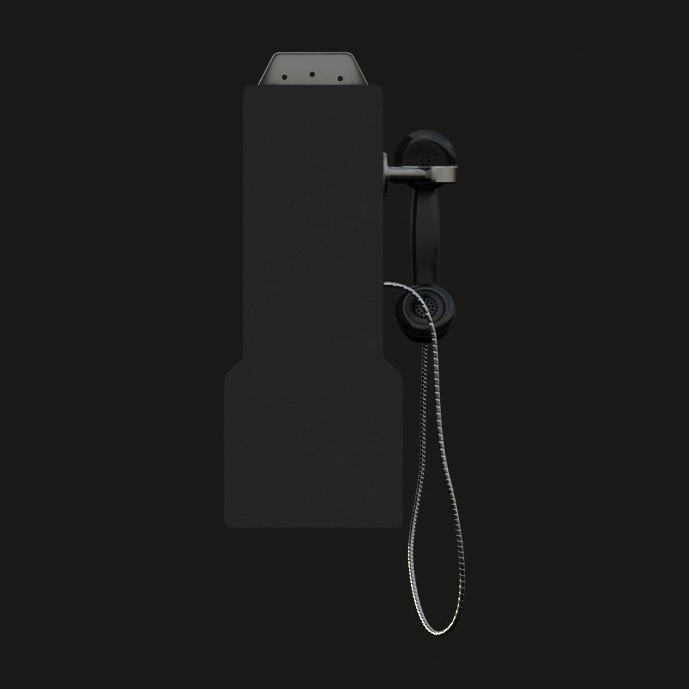 Western Electric 3-slot Payphone 1957 PBR  Low-poly 3D model_12