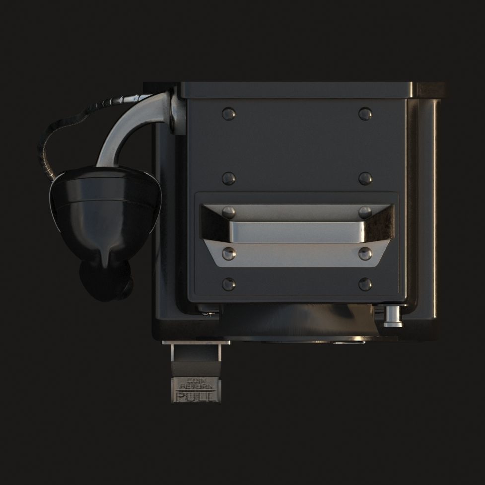 Western Electric 3-slot Payphone 1957 PBR  Low-poly 3D model_16
