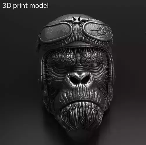 Animal ring jewelry Biker Monkey vol1  3D print model