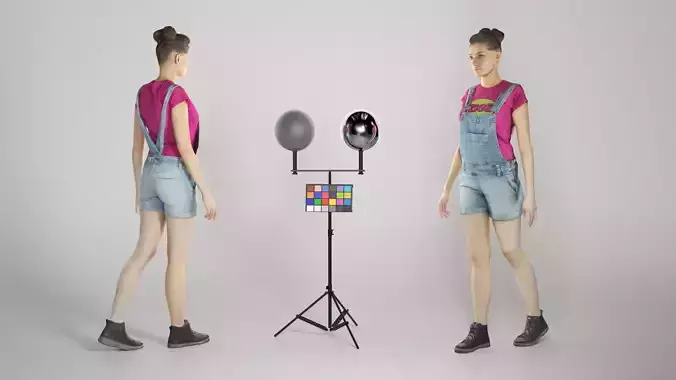 Cool young girl in denim walking 173