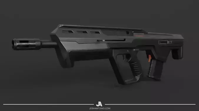 Sci-Fi Bulldog Weapon 3D Model