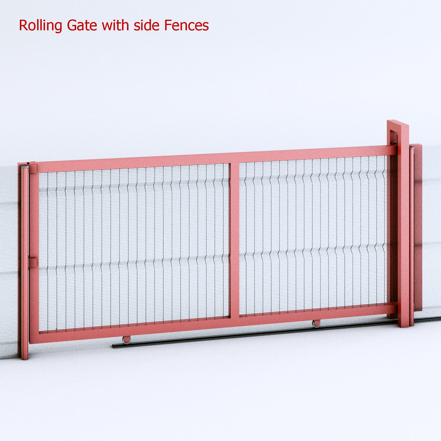 Clearvu Metal Wire Fencing System 3D model_6