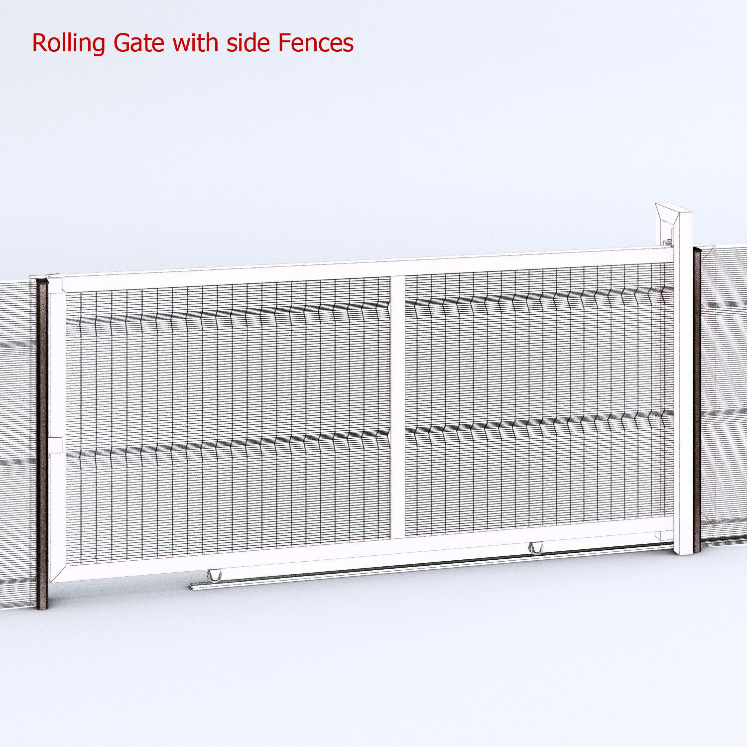 Clearvu Metal Wire Fencing System 3D model_15