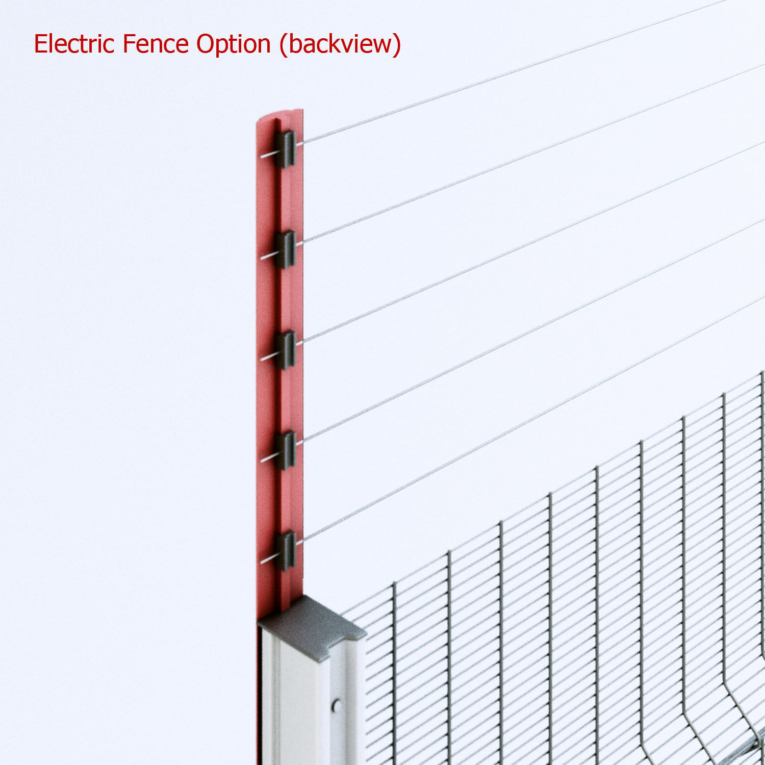 Clearvu Metal Wire Fencing System 3D model_4