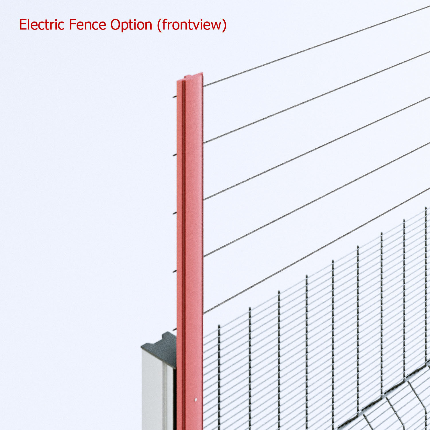 Clearvu Metal Wire Fencing System 3D model_3