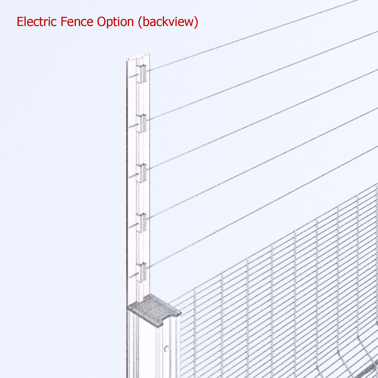 Clearvu Metal Wire Fencing System 3D model_13