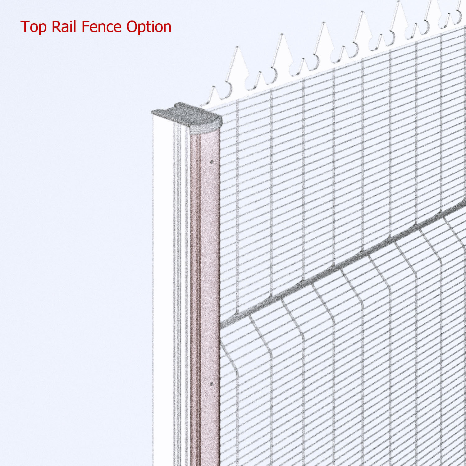 Clearvu Metal Wire Fencing System 3D model_11