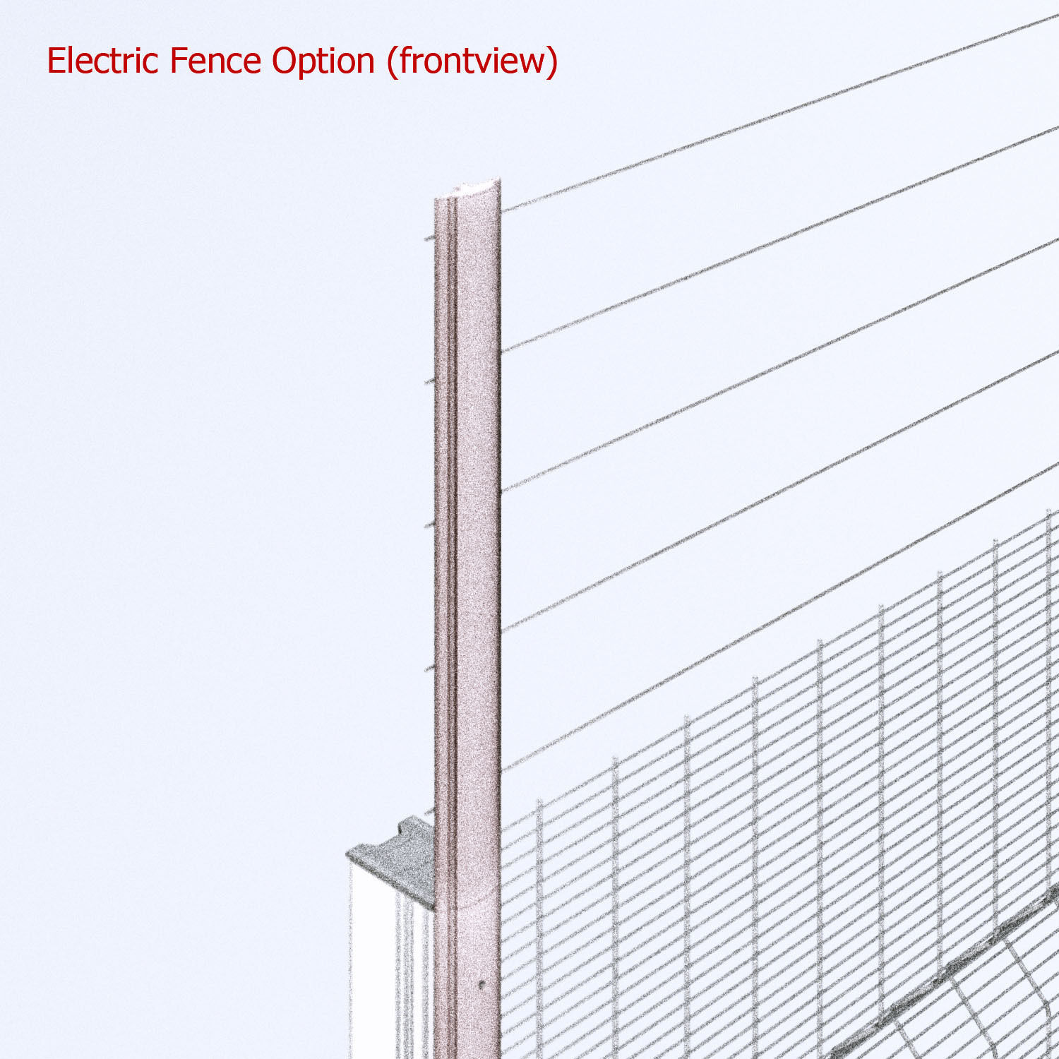 Clearvu Metal Wire Fencing System 3D model_12
