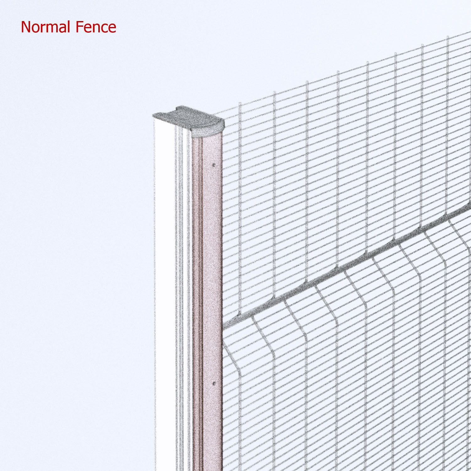 Clearvu Metal Wire Fencing System 3D model_10