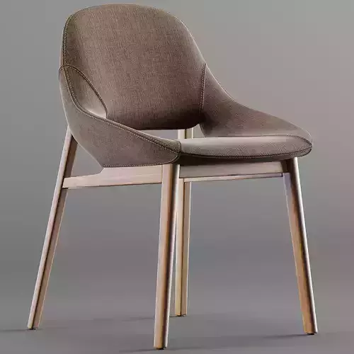 Enne-grace modern dining chair with wooden legs