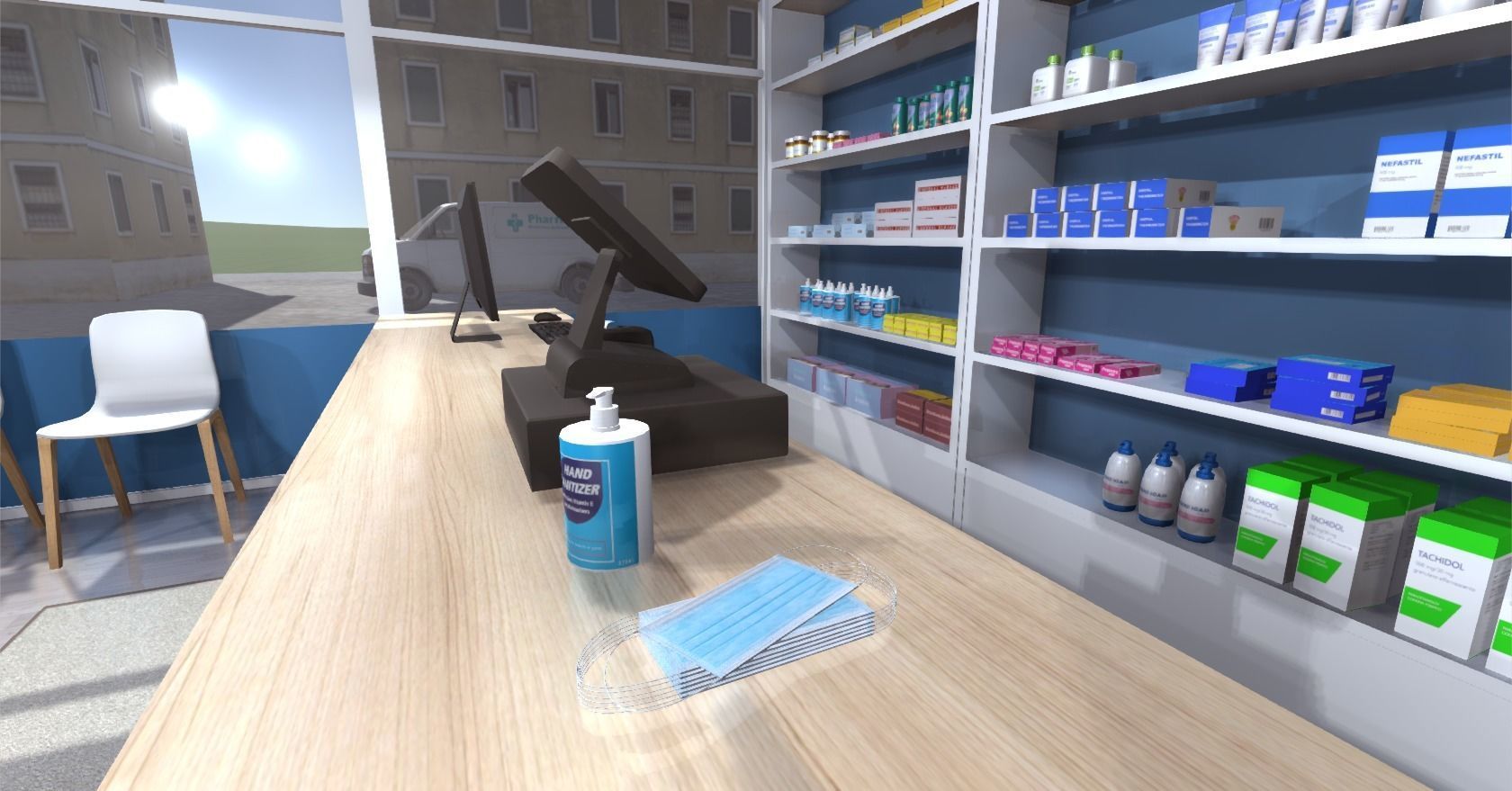 Pharmacy Low-poly 3D model_7