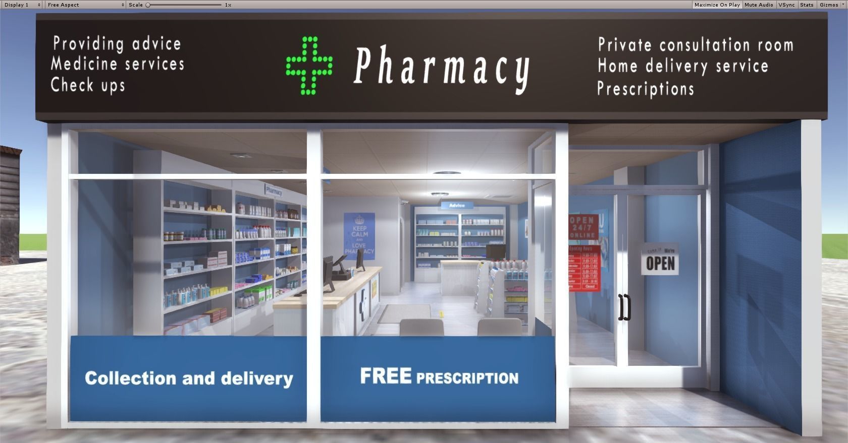 Pharmacy Low-poly 3D model_5