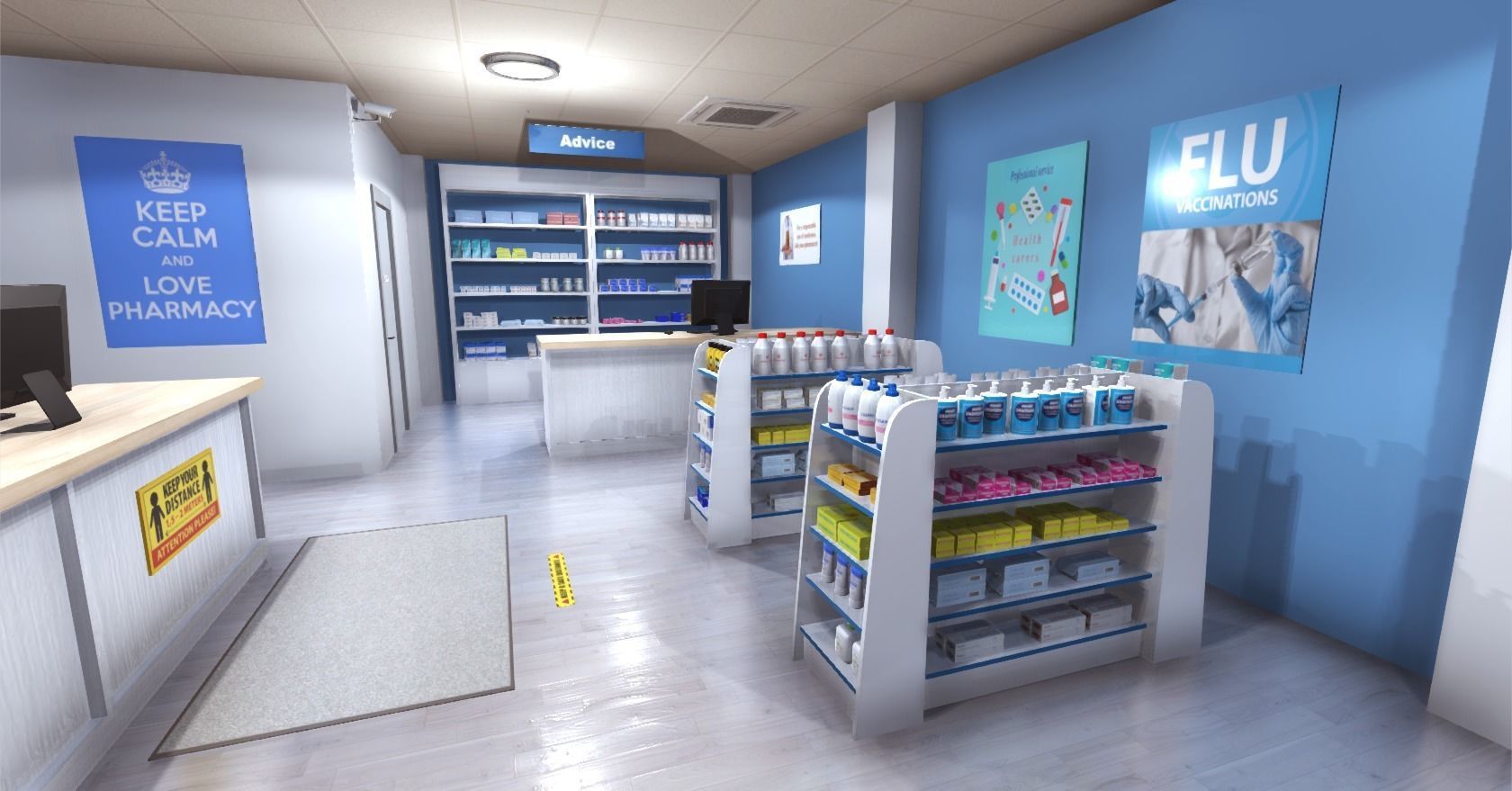 Pharmacy Low-poly 3D model_9