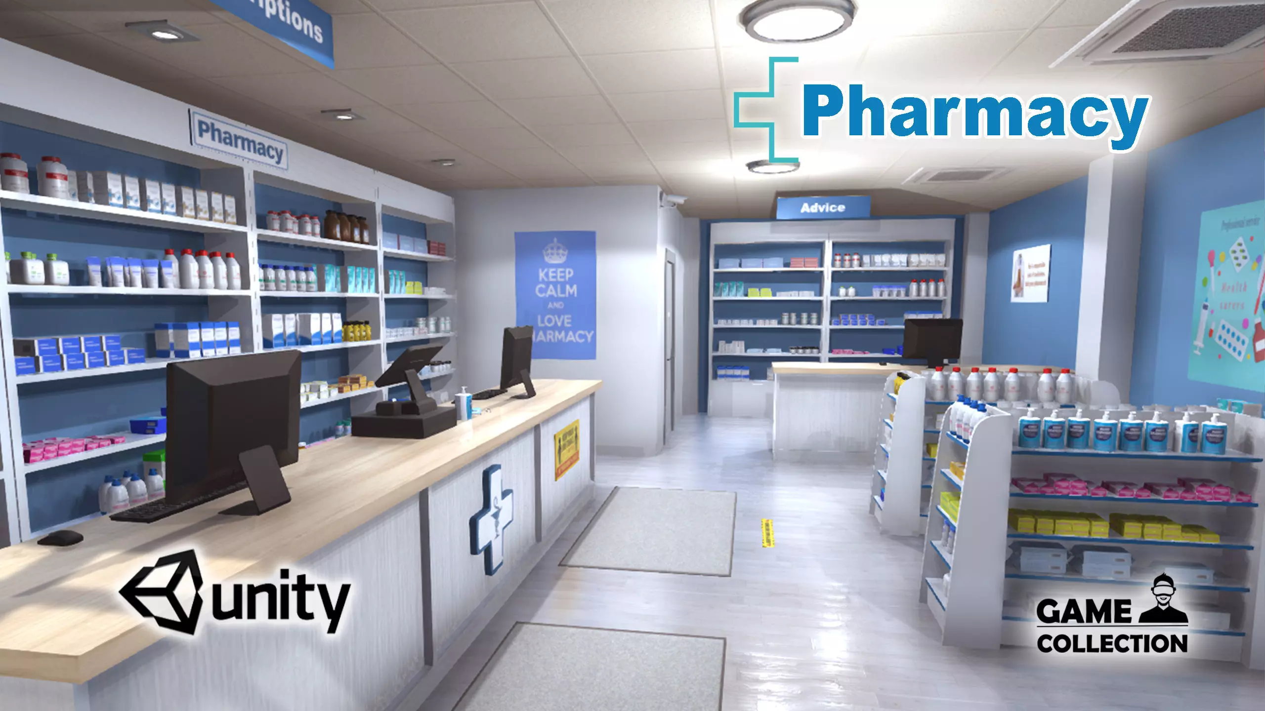 Pharmacy Low-poly 3D model_0