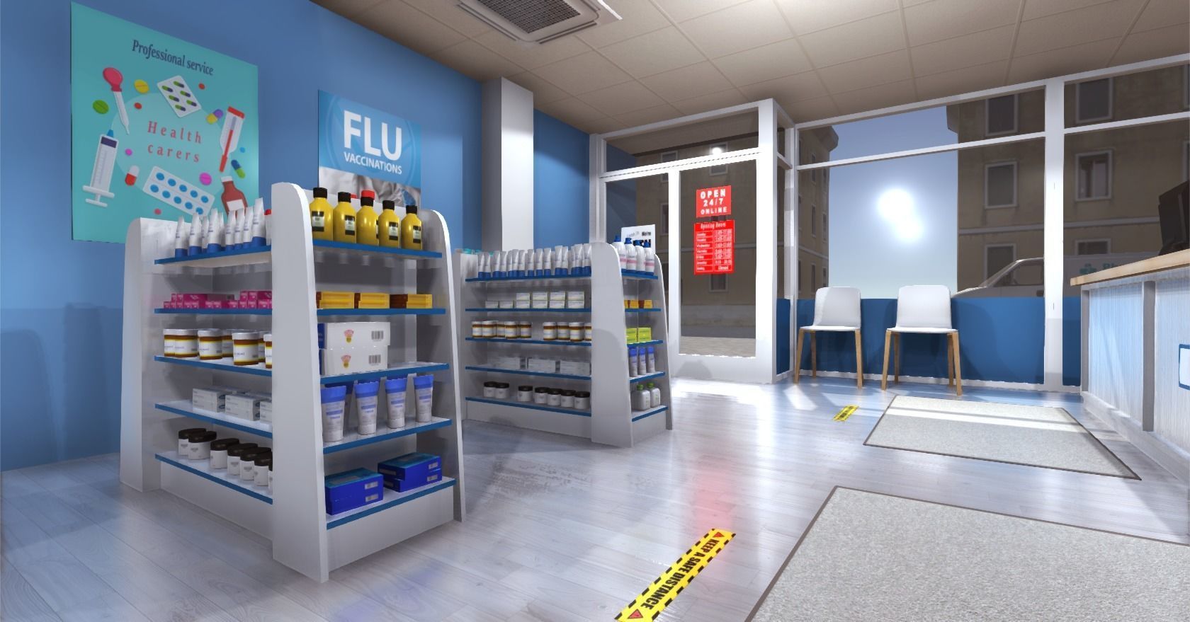 Pharmacy Low-poly 3D model_12