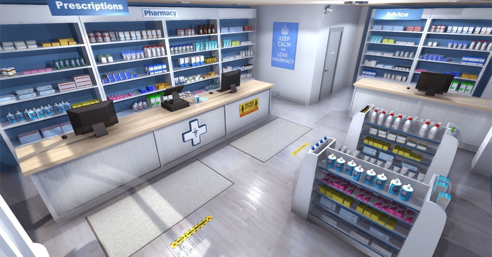 Pharmacy Low-poly 3D model_11